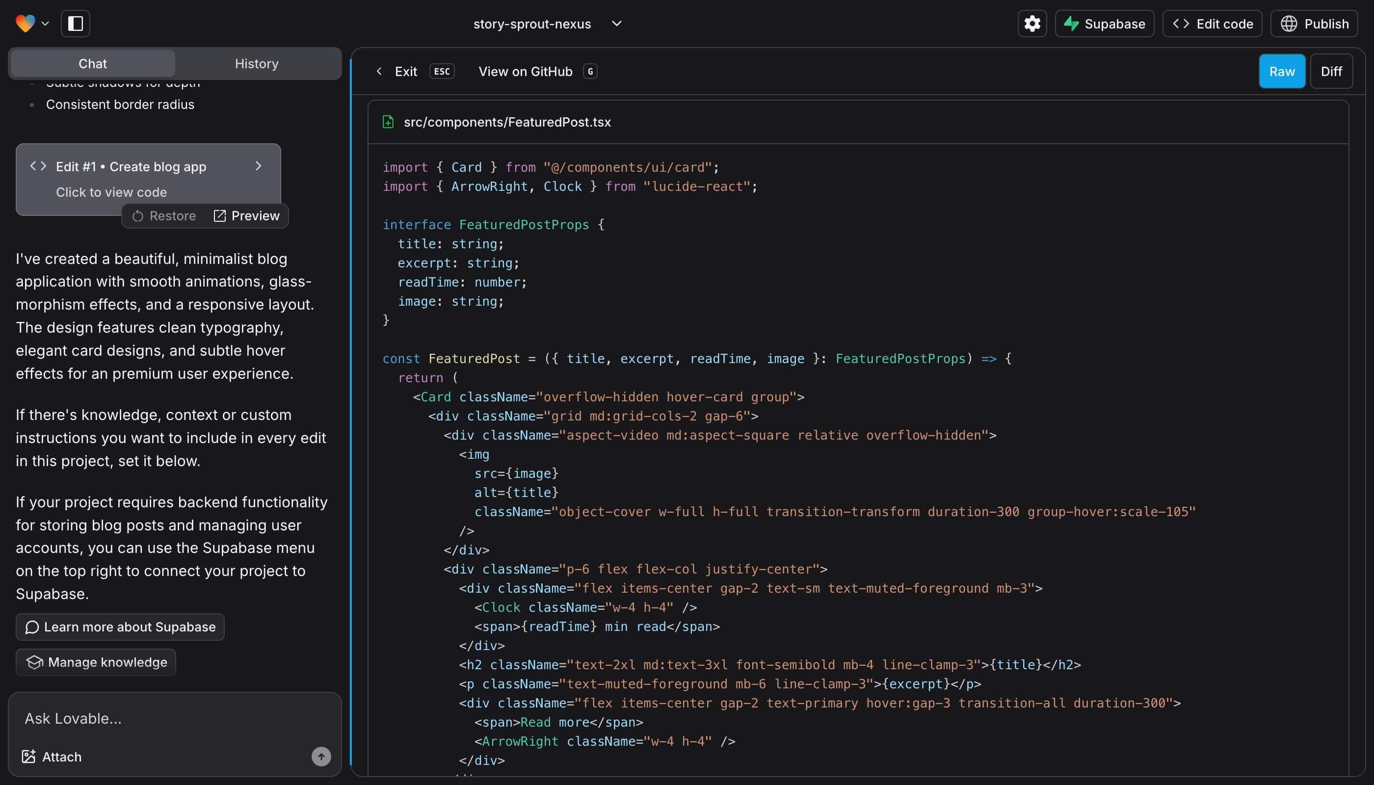 Lovable screenshot 2